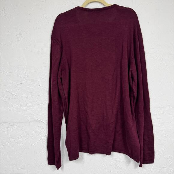 John Varvatos Burgundy Cotton Crew Neck Sweater Mens XL Casual Preppy Pullover - Picture 12 of 12